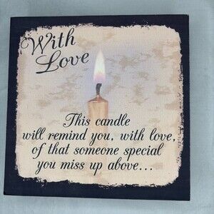 Rememberance Light Up Sign Candle Someone in Heaven Memorial Missing Loved One